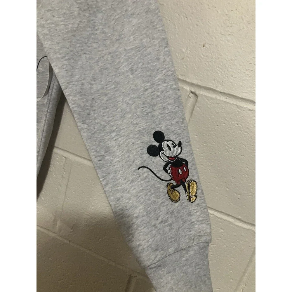 Mickey Mouse California Crewneck Sweatshirt | Grey Comfy Disney Pullover XS & L